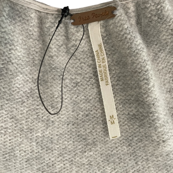 FREE PEOPLE Wool Angora Open Back Sequins Babydoll Sweater, size M NWOT - Picture 2 of 10